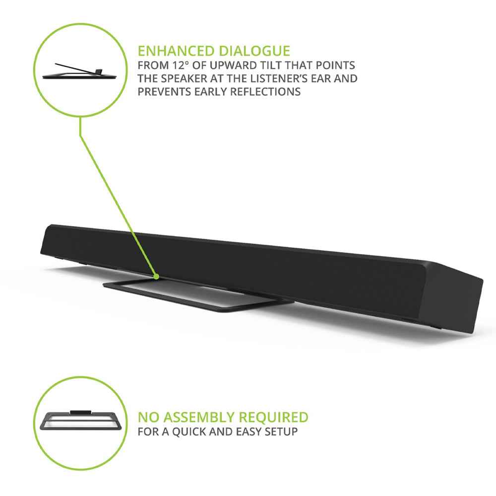 Kanto S10 Low-Profile Angled Sound Bar and Center Channel Speaker Stand for Home Theater