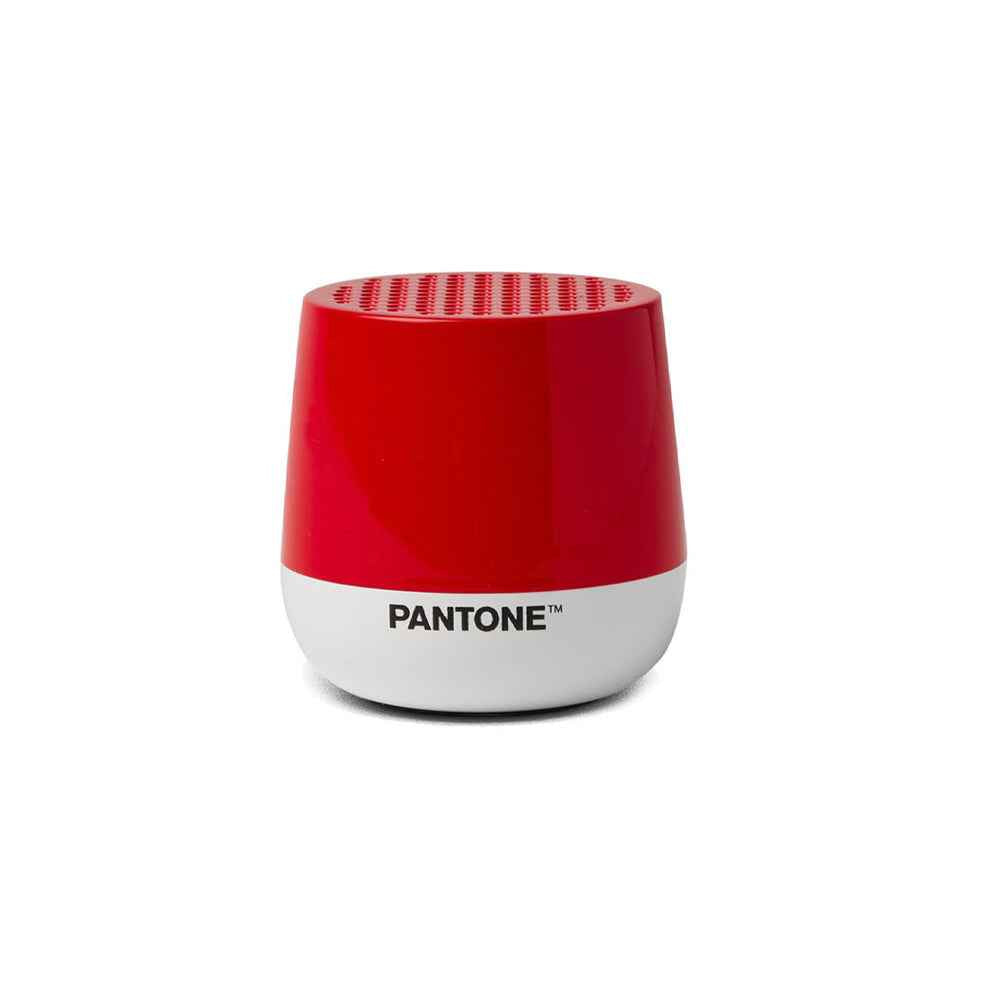 Lexon GIFT Set PANTONE - Includes Mino+ Mini Speaker, Flip Classic Clock, Mina M Lamp, Thykho 3  Speaker - 2035 Red
