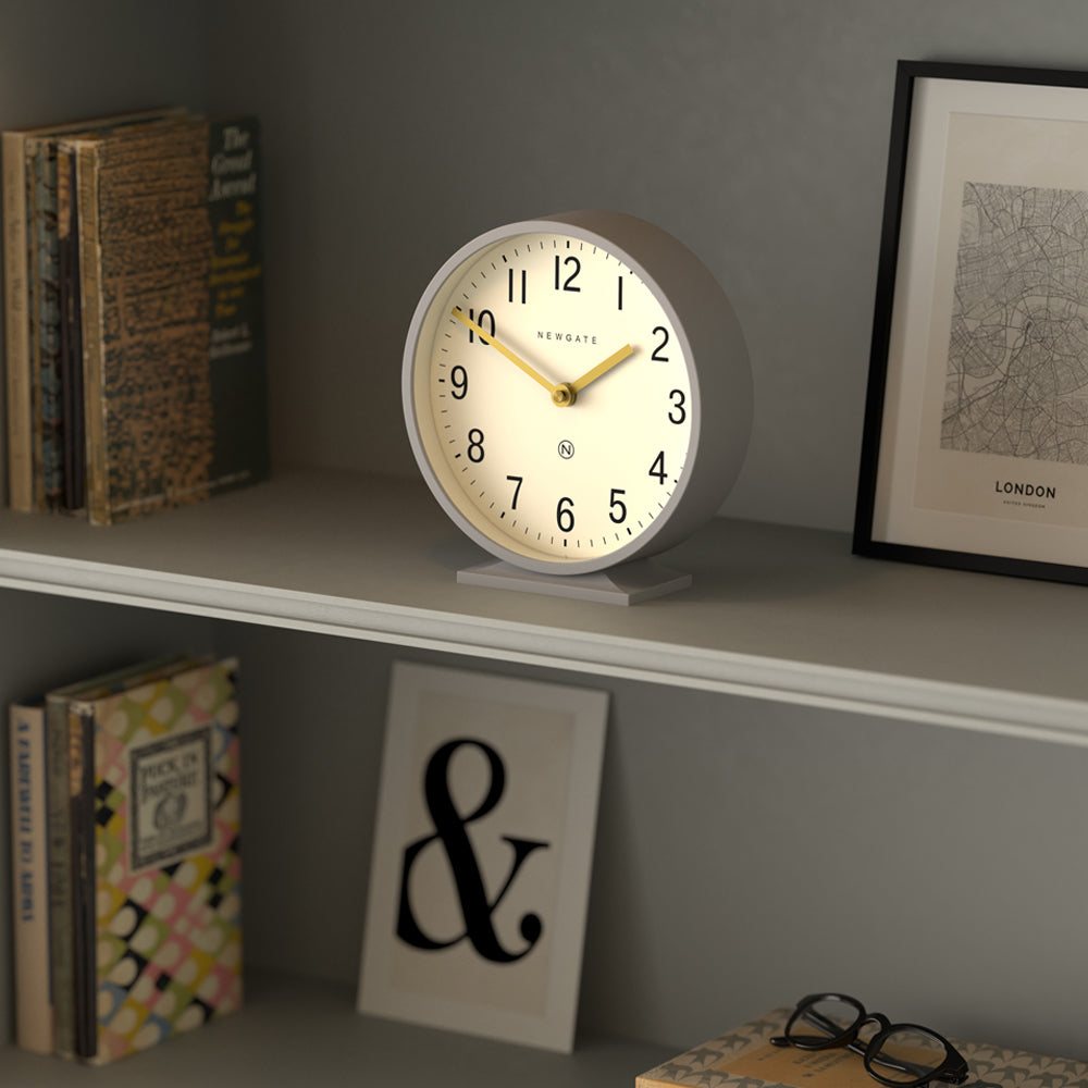 Newgate Q Mantel Clock-Clock Grey