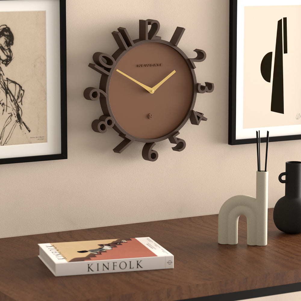 Newgate Monorail Wall Clock-Brown