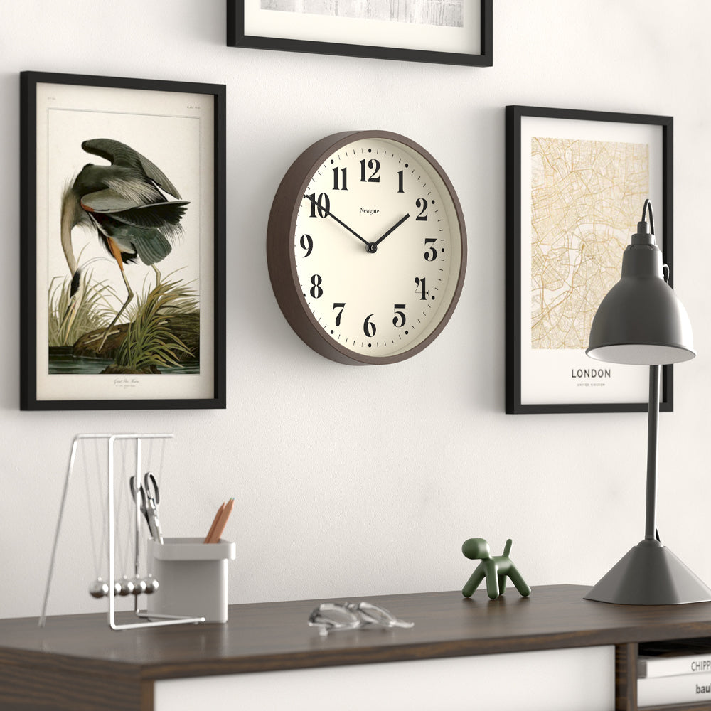 Newgate Number Four Theatre Wall Clock-Faux Dark Wood