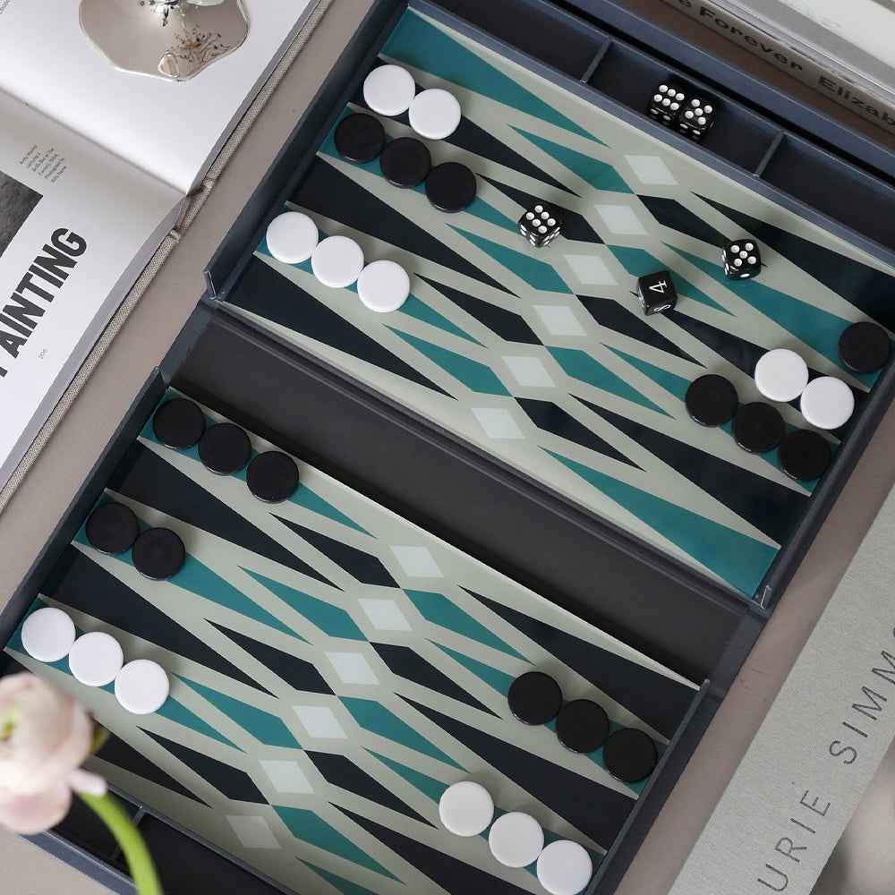 Printworks Classic Backgammon -Grey Blue