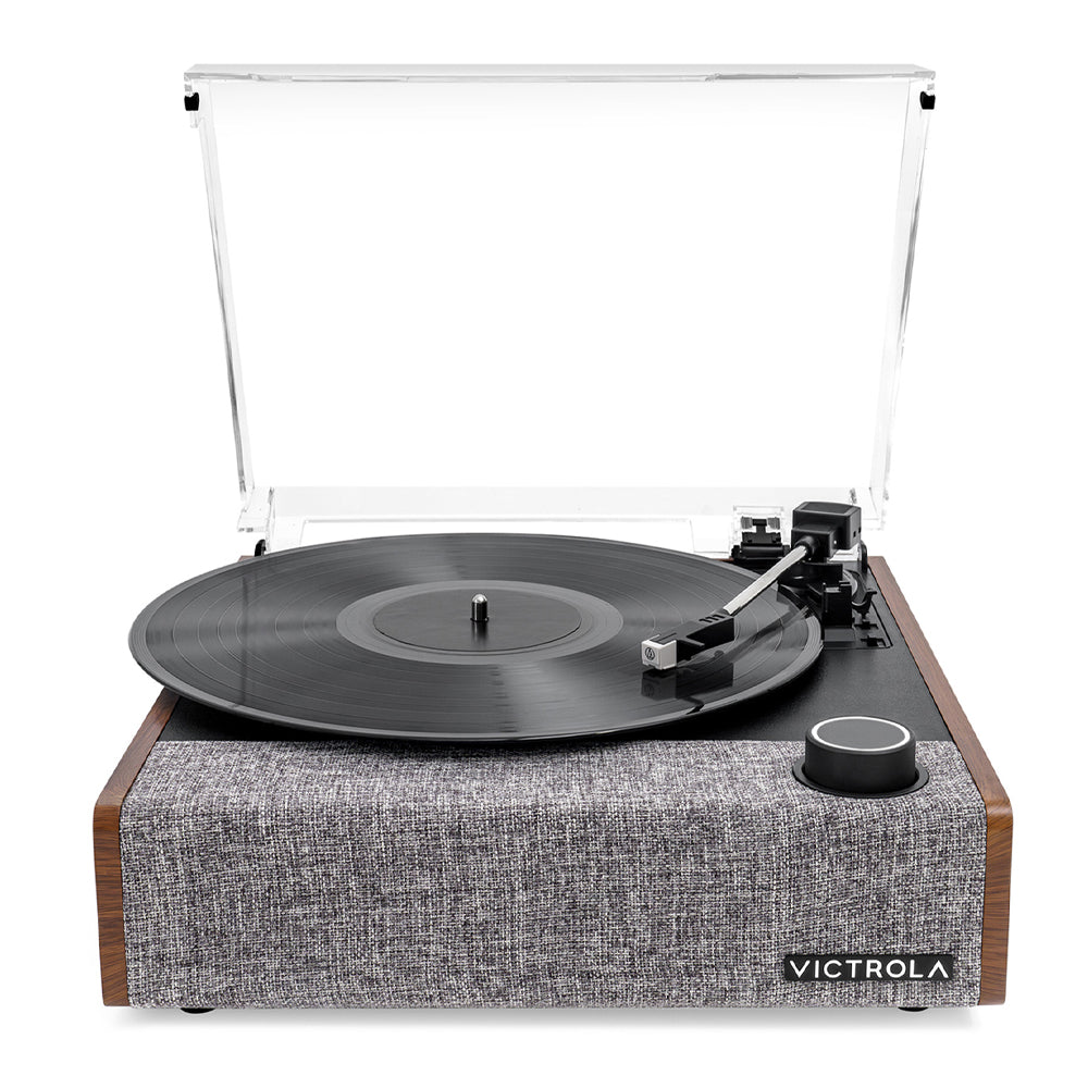 Eastwood II Turntable - Walnut + Vinyl Rack Bundle - Black