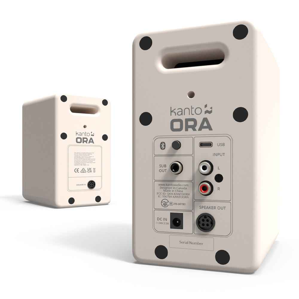 Limited Edition - Kanto ORA4 140W Powered Reference Speakers with USB-C Input and Bluetooth - Matte Cream