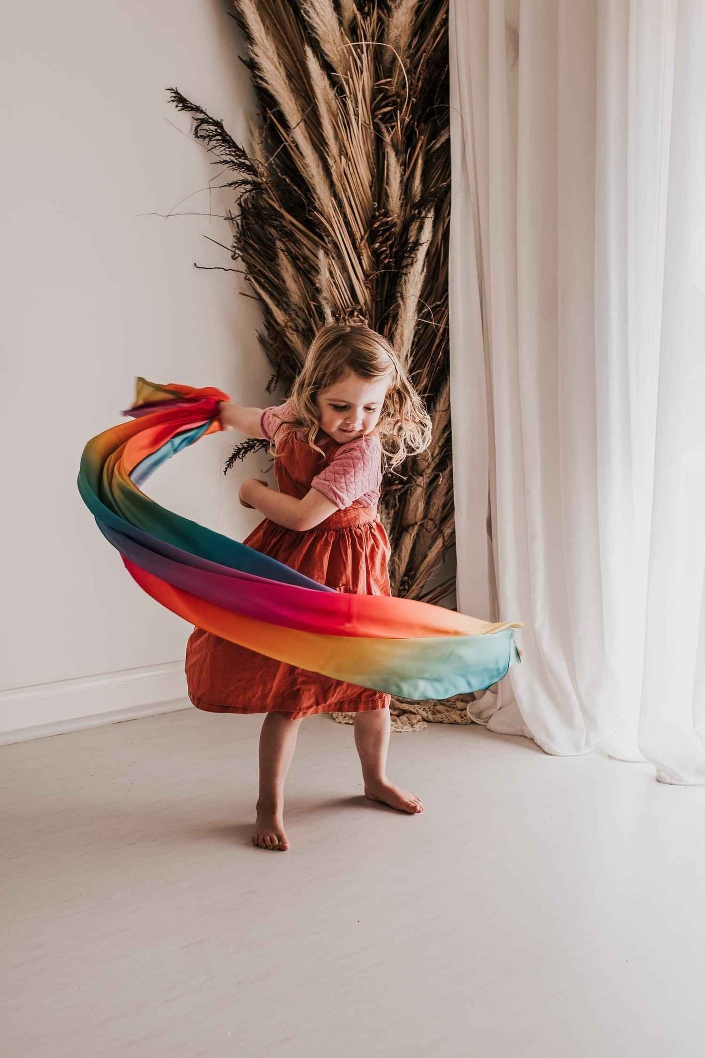 Play Silks by Play Silkies Australia JUMBO Silks RAINBOW 180x90cm 100% Silk Natural Waldorf Toys 0m+