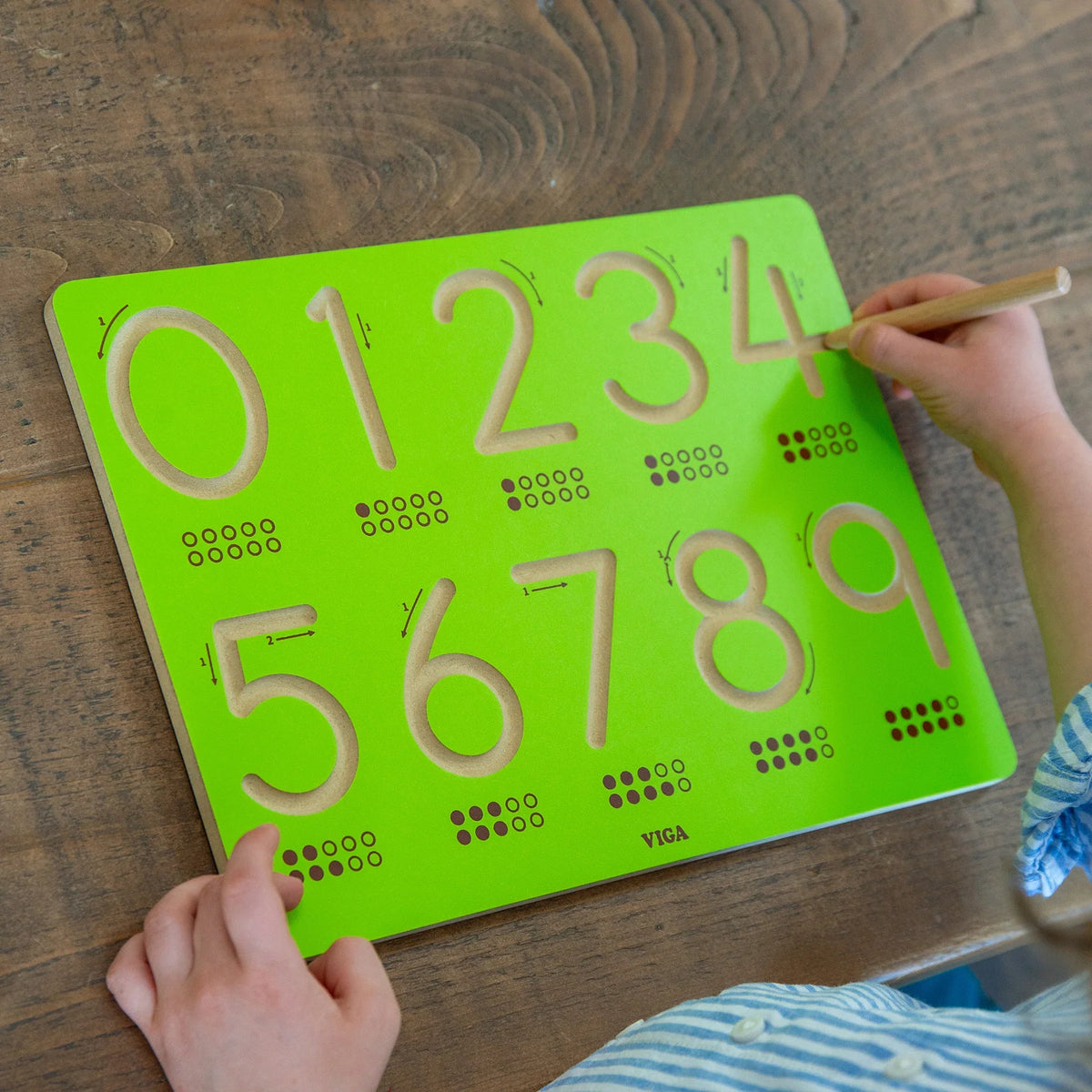 Viga Toys Numbers Wooden Tracing Writing Board Early Maths Developmental Toys for 3yrs+