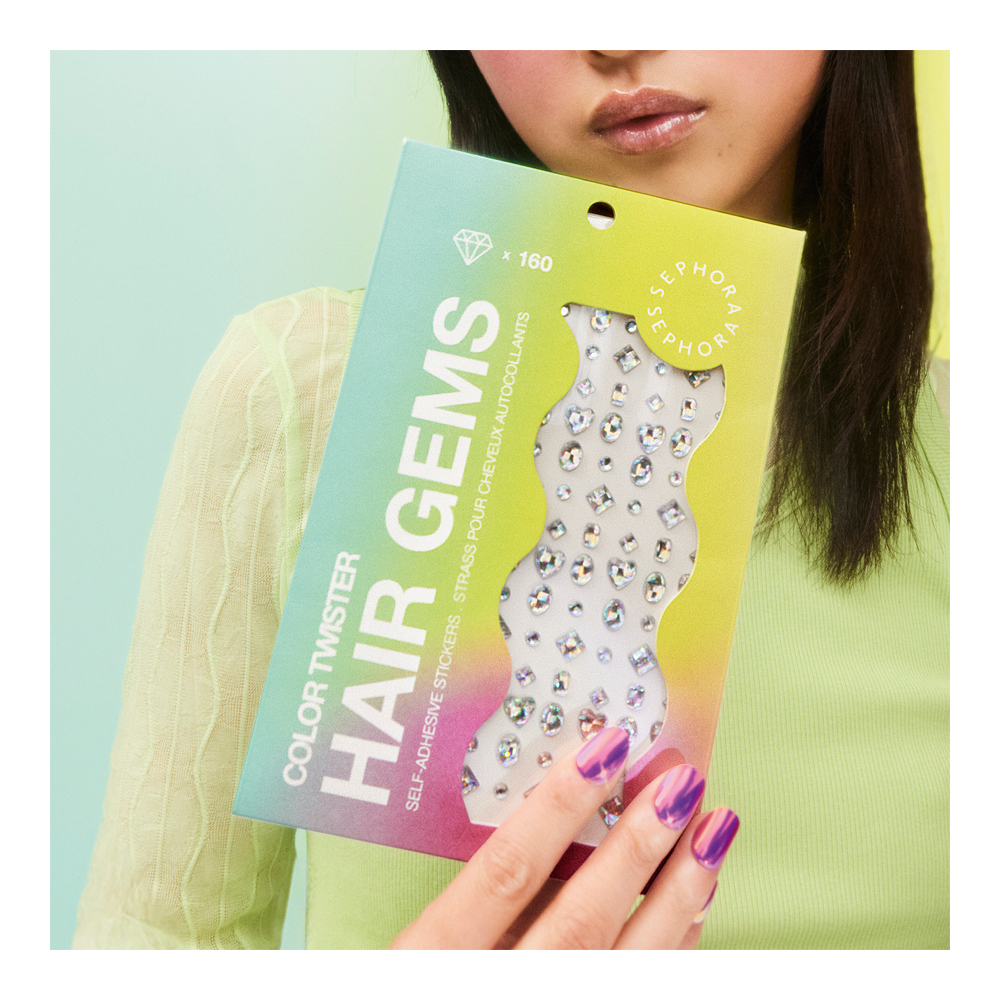 Color Twister Self-Adhesive Hair Gems - Holographic gems