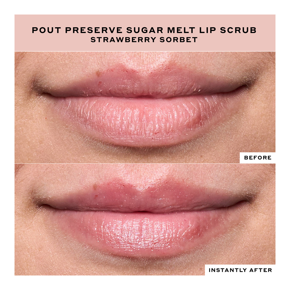 Pout Preserve Sugar Melt Lip Scrub - Strawberry Sorbet