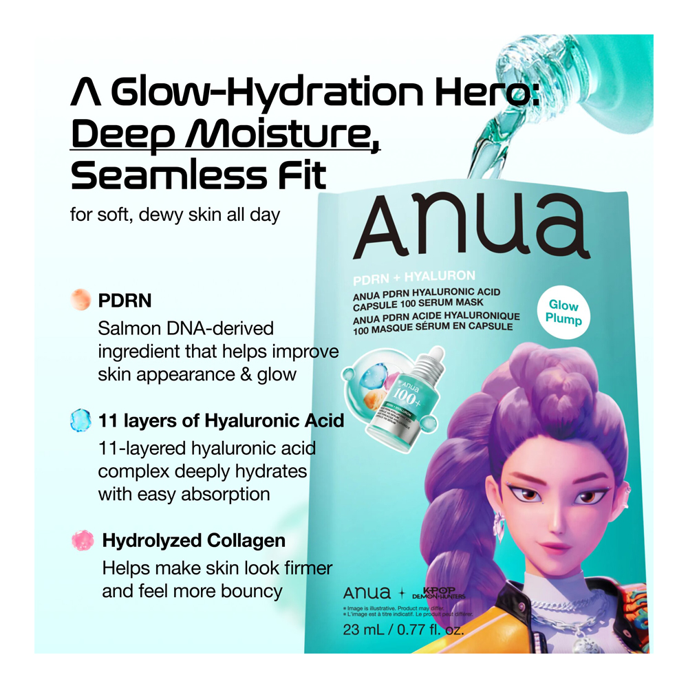 Kpop Demon Hunters X Anua PDRN Hyaluronic Acid Capsule 100 Serum Mask - 10 Pcs
