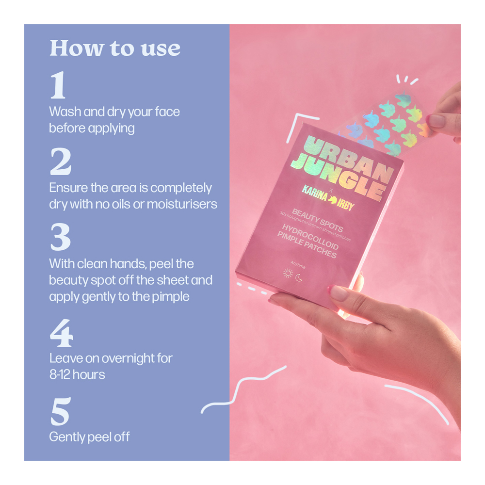 Urban Jungle X Karina Irby Beauty Spots - 30X Holographic Unicorn Shaped Patches