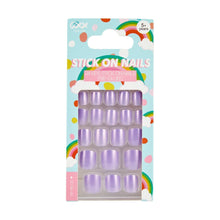 OXX Junior 24 Pack Kids Pre-Glued Stick-On Nails - Purple Iridescent