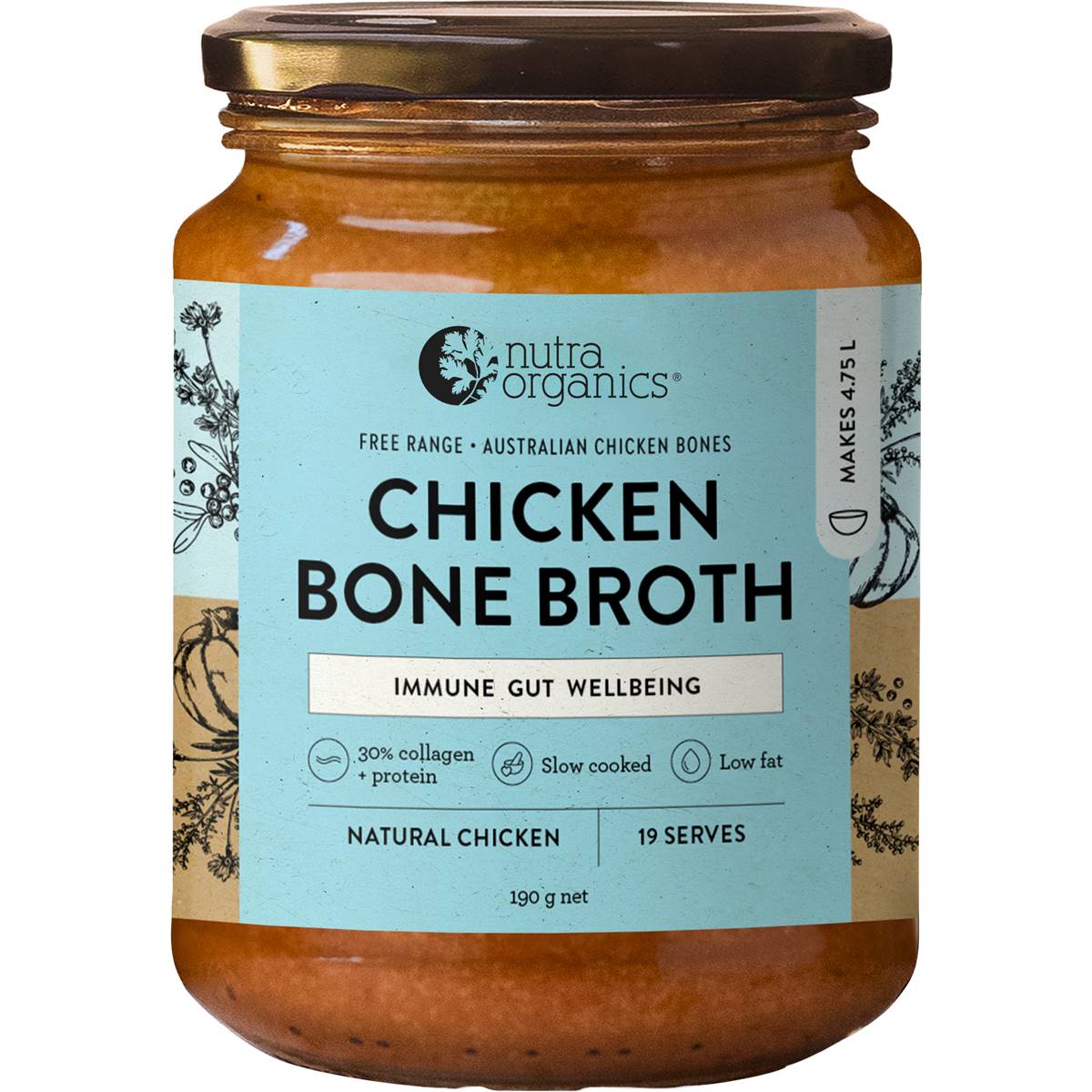 Nutra Organics Chicken Bone Broth 190g