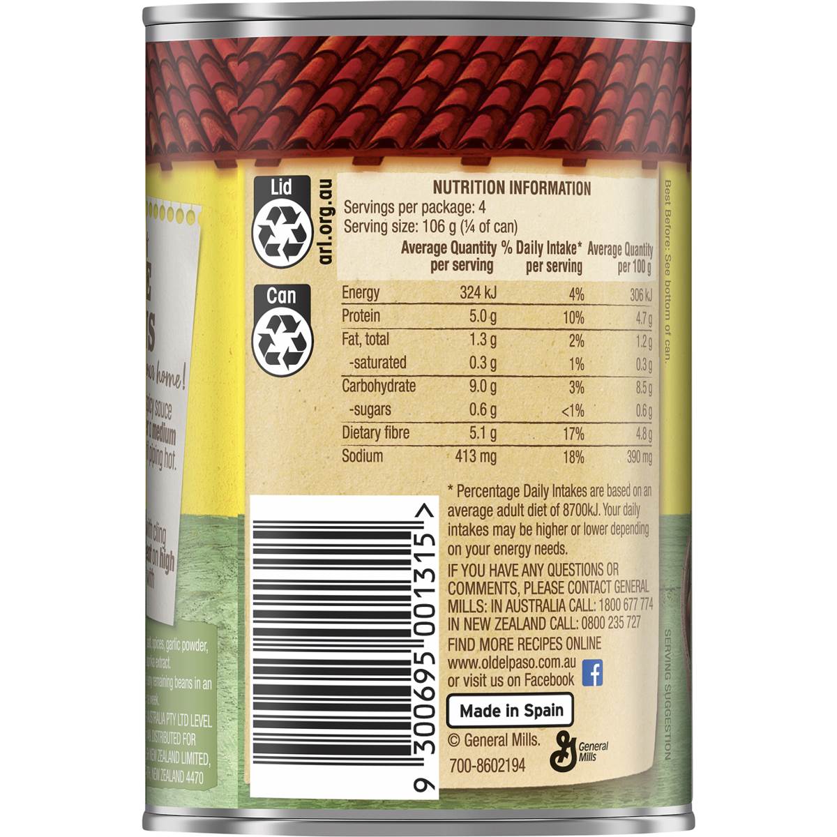 Old El Paso Mexe Beans 425g