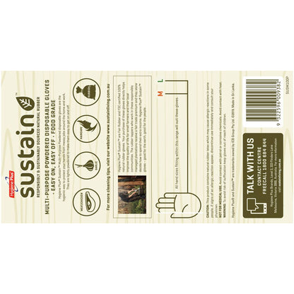 Hygiene Plus Sustain Multiple Purpose Disposable Gloves 100 Pack