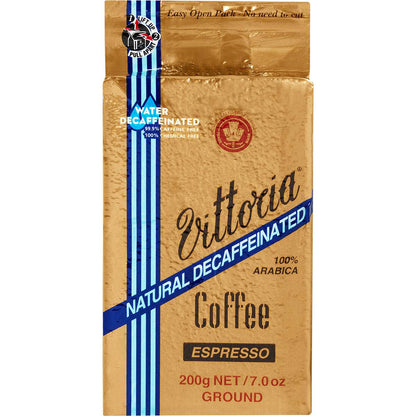 Vittoria Decaffeinated Ground Coffee Espresso 200g