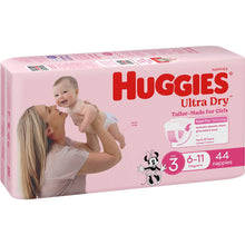 Huggies Ultra Dry Nappies Girls Size 3 (6-11kg) 44 Pack