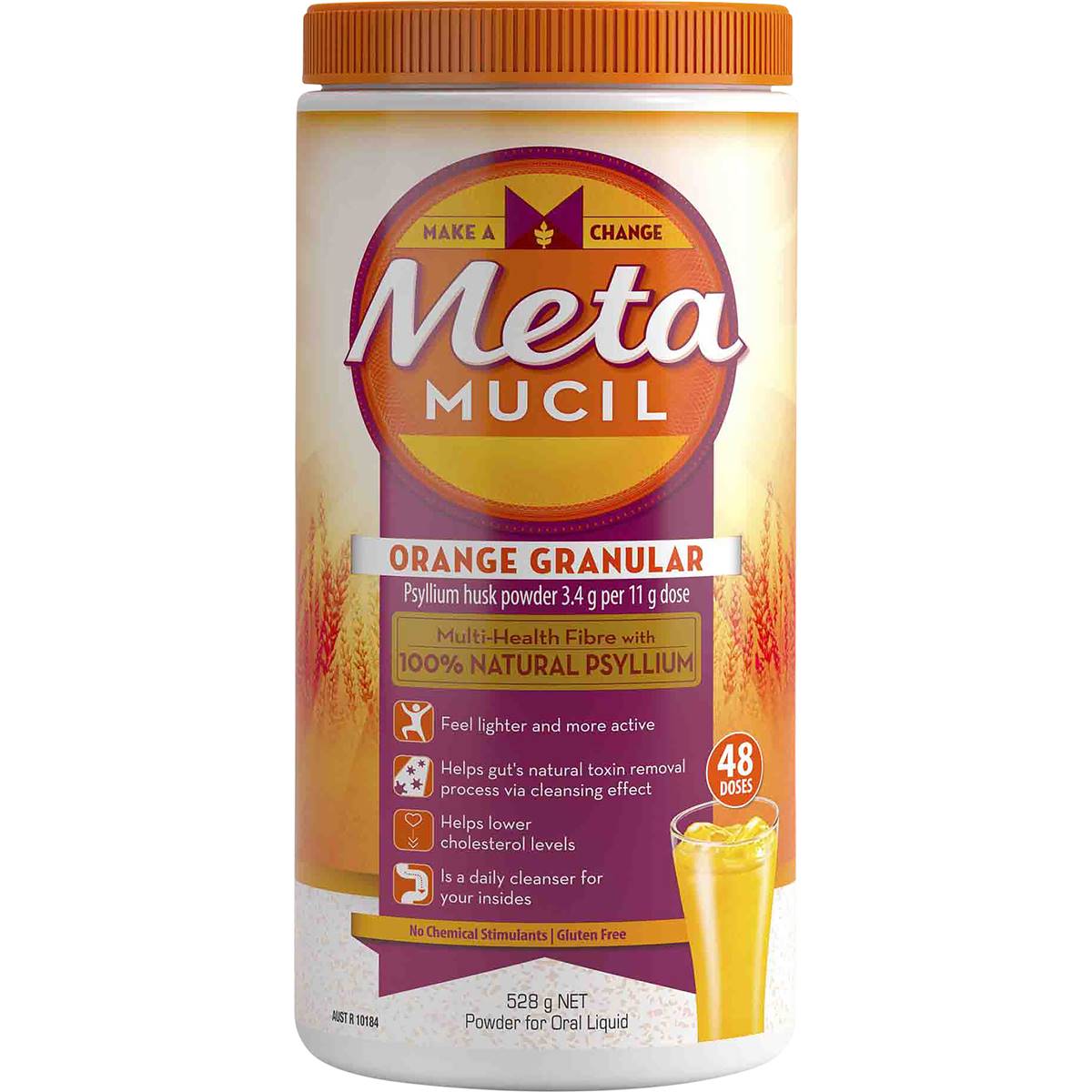 Metamucil Orange Granular Fibre Powder 48 Doses 528g