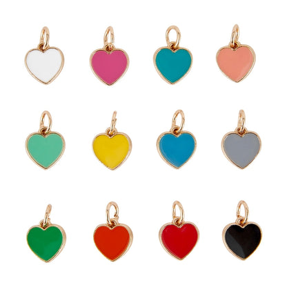 12 Piece Jewellery Making Charms - Heart