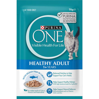 Purina One Adult Ocean Fish In Gravy Wet Cat Food 70g