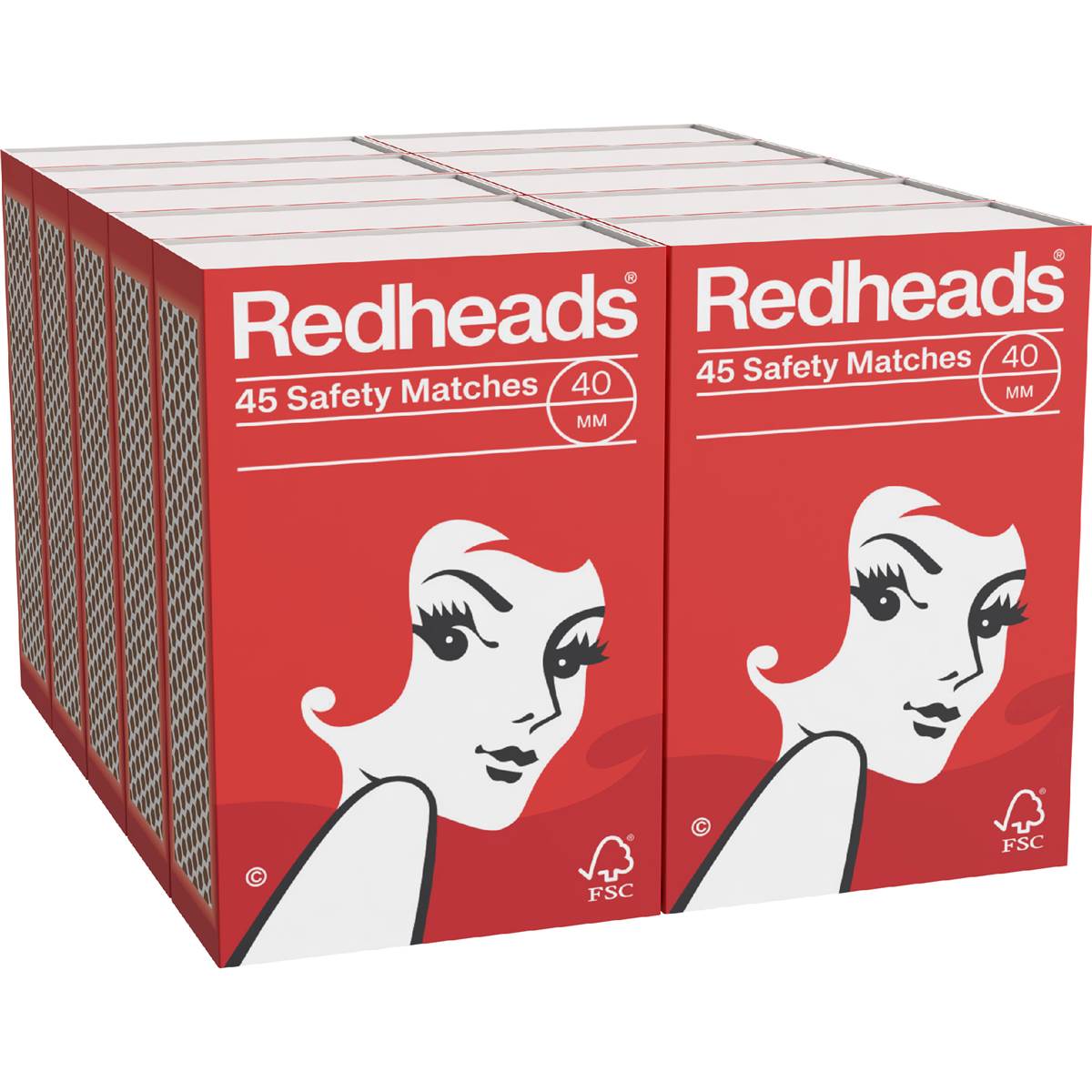 Redheads Shrink Wrapped Matches 45 Pack