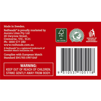 Redheads Extra Long Matches 45 Pack