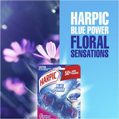 Harpic Blue Power Floral Sensations Toilet Cleaner Block 1 Pack
