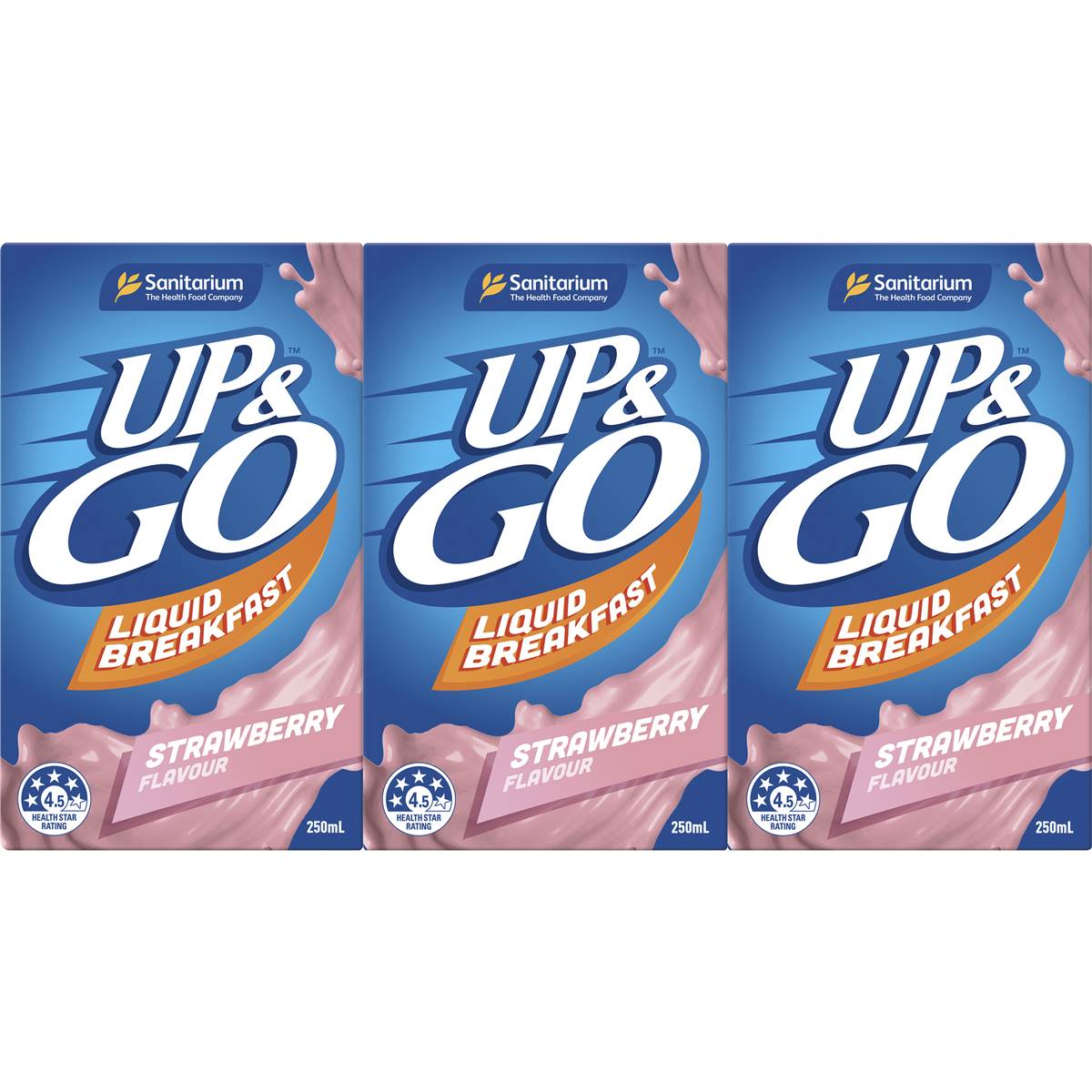 Up&Go Liquid Breakfast Strawberry 250mL x 3 pack