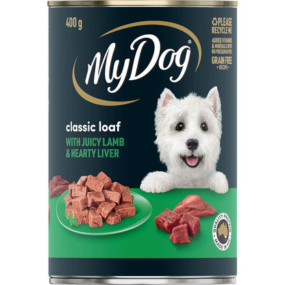 My Dog Adult Wet Dog Food Classic Loaf with Lamb & Liver Can 400g