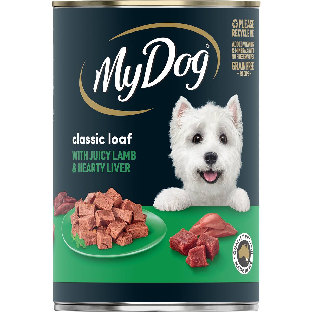 My Dog Adult Wet Dog Food Classic Loaf with Lamb & Liver Can 400g
