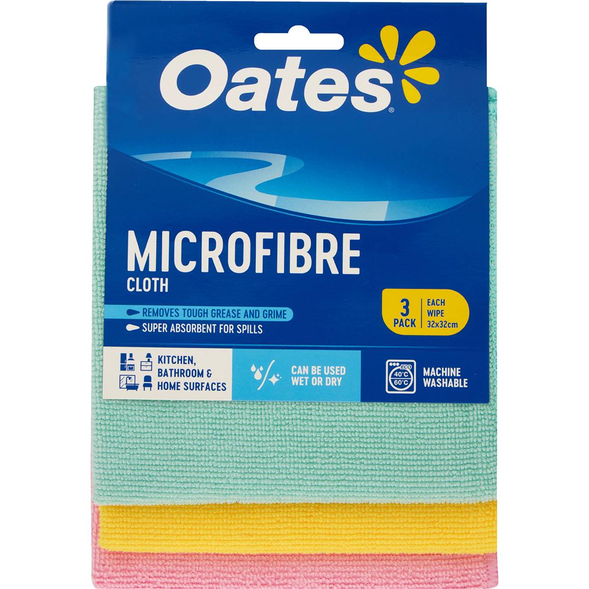 Oates Microfibre Cloth 3 Pack