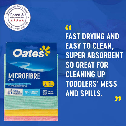 Oates Microfibre Cloth 3 Pack