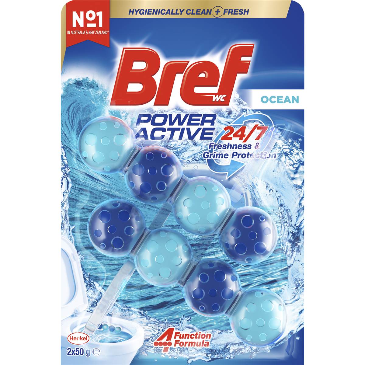 Bref Power Active Ocean Toilet Cleaner Block 50g x 2 pack