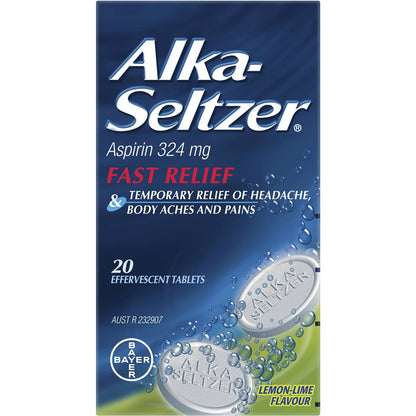 Alka-Seltzer Lemon-Lime Effervescent Tablets 20 Pack