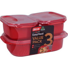 Decor Microsafe Microwavable Container Set Assorted 3 pack