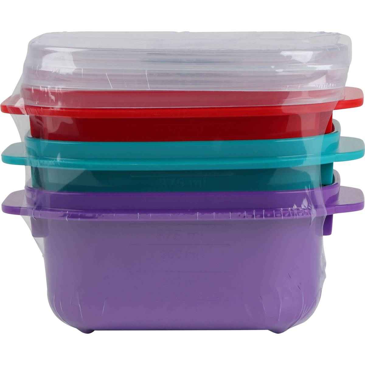 Decor Microsafe Jewel Microwavable Container Set 375mL x 3 pack