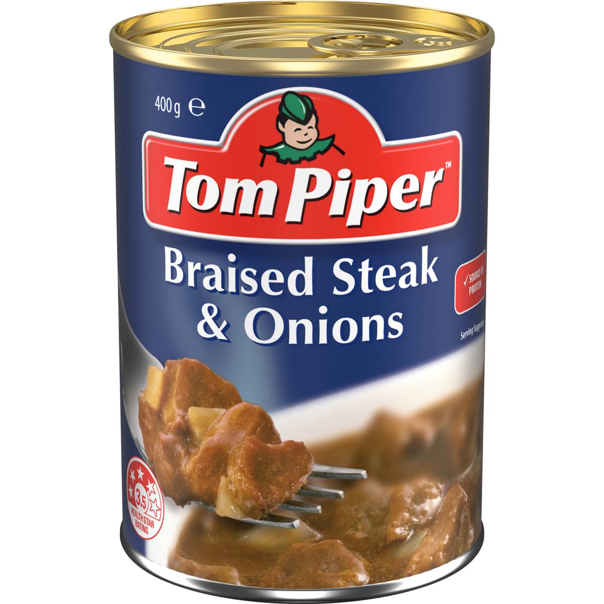 Tom Piper Braised Steak & Onions Canned Meal 400g