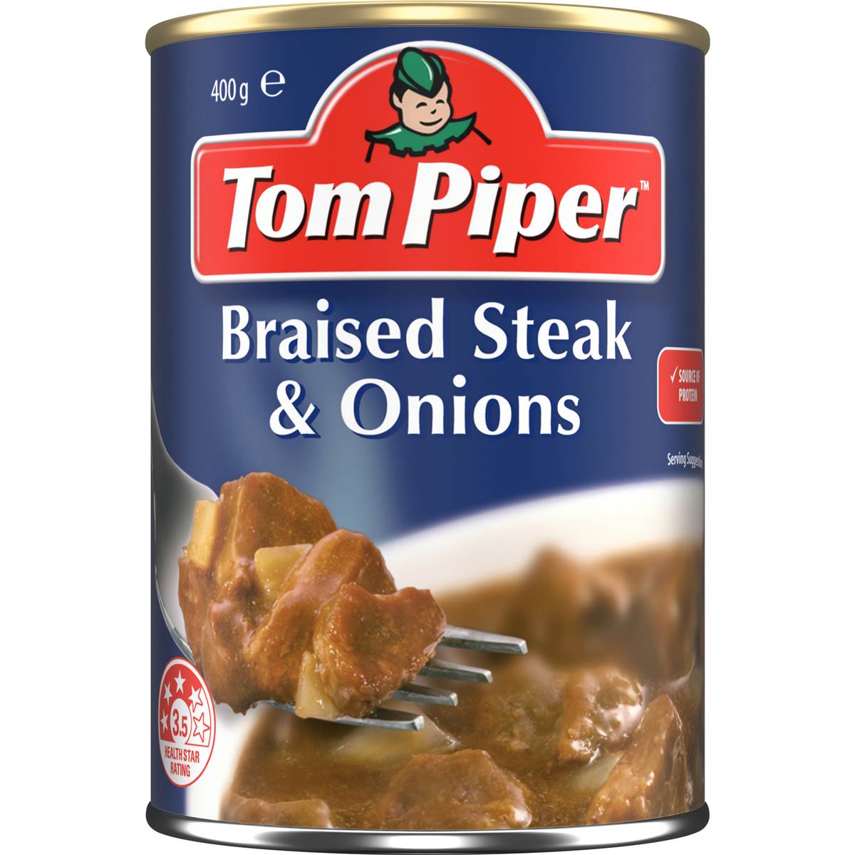 Tom Piper Braised Steak & Onions Canned Meal 400g