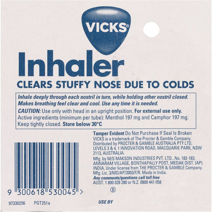 Vicks Nasal Decongestant Inhaler 0.5ml