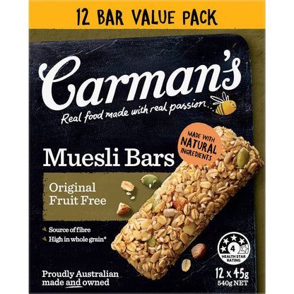 Carman's Muesli Bars Original Fruit Free Value 12 pack