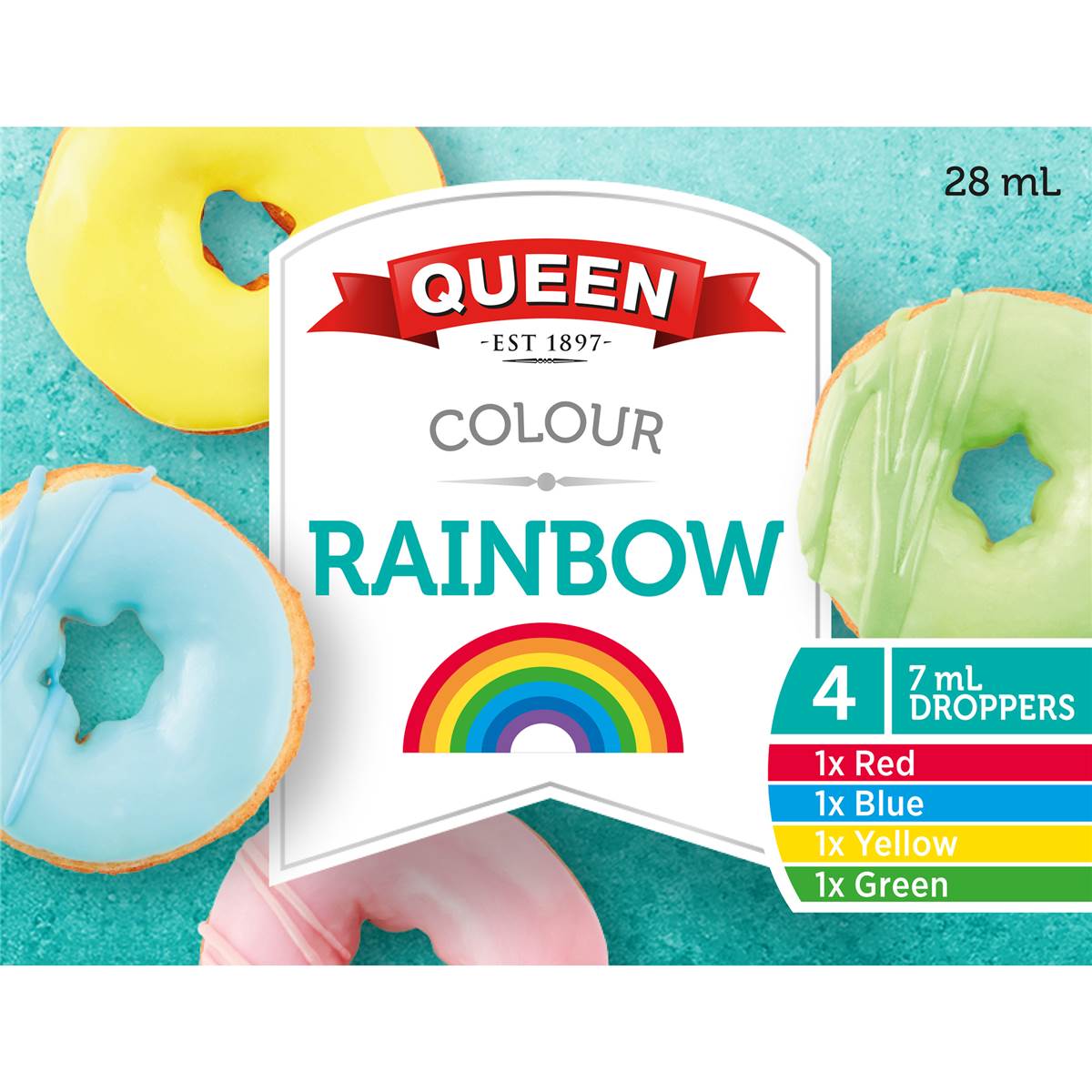 Queen Rainbow Food Colours 4 Pack
