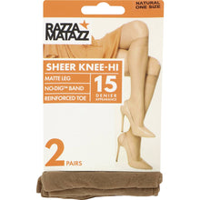Razzamatazz Knee Hi Pantyhose Tan One Size 2 Pack