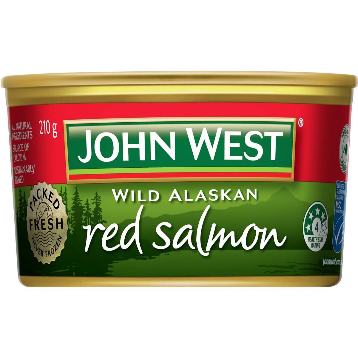 John West Fresh Packed Wild Alaskan Red Salmon 210g