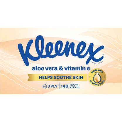 Kleenex Aloe Vera & Vitamin e 3 Ply Facial Tissues 140 Pack