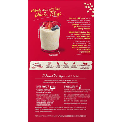 Uncle Tobys Oats Traditonal Rolled Oats Porridge 1kg