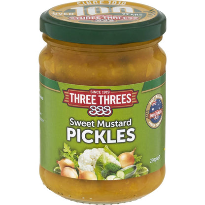 Three Threes Sweet Mustard Pickles 250g