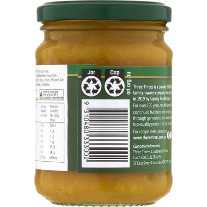 Three Threes Sweet Mustard Pickles 250g