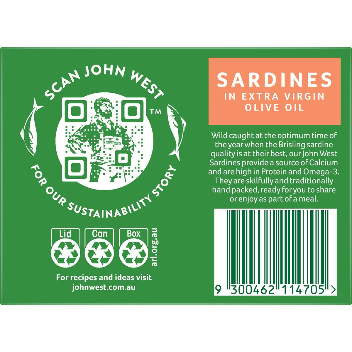 John West Wild Brisling Sardines In Extra Virgin Olive Oil 110g