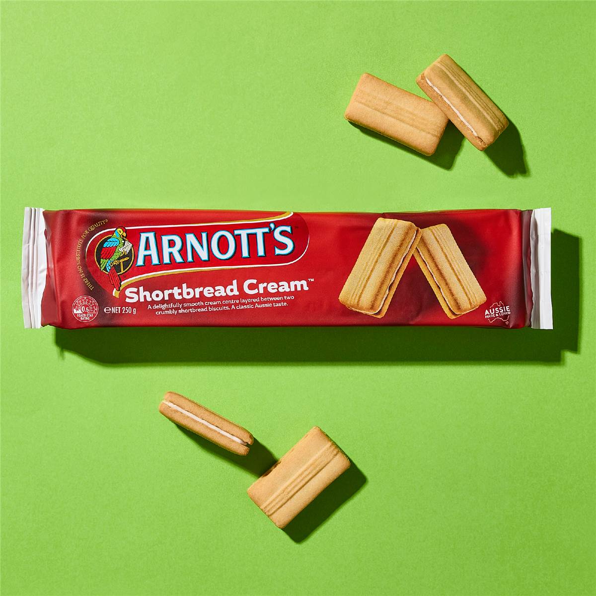 Arnotts Shortbread Cream Biscuits 250g