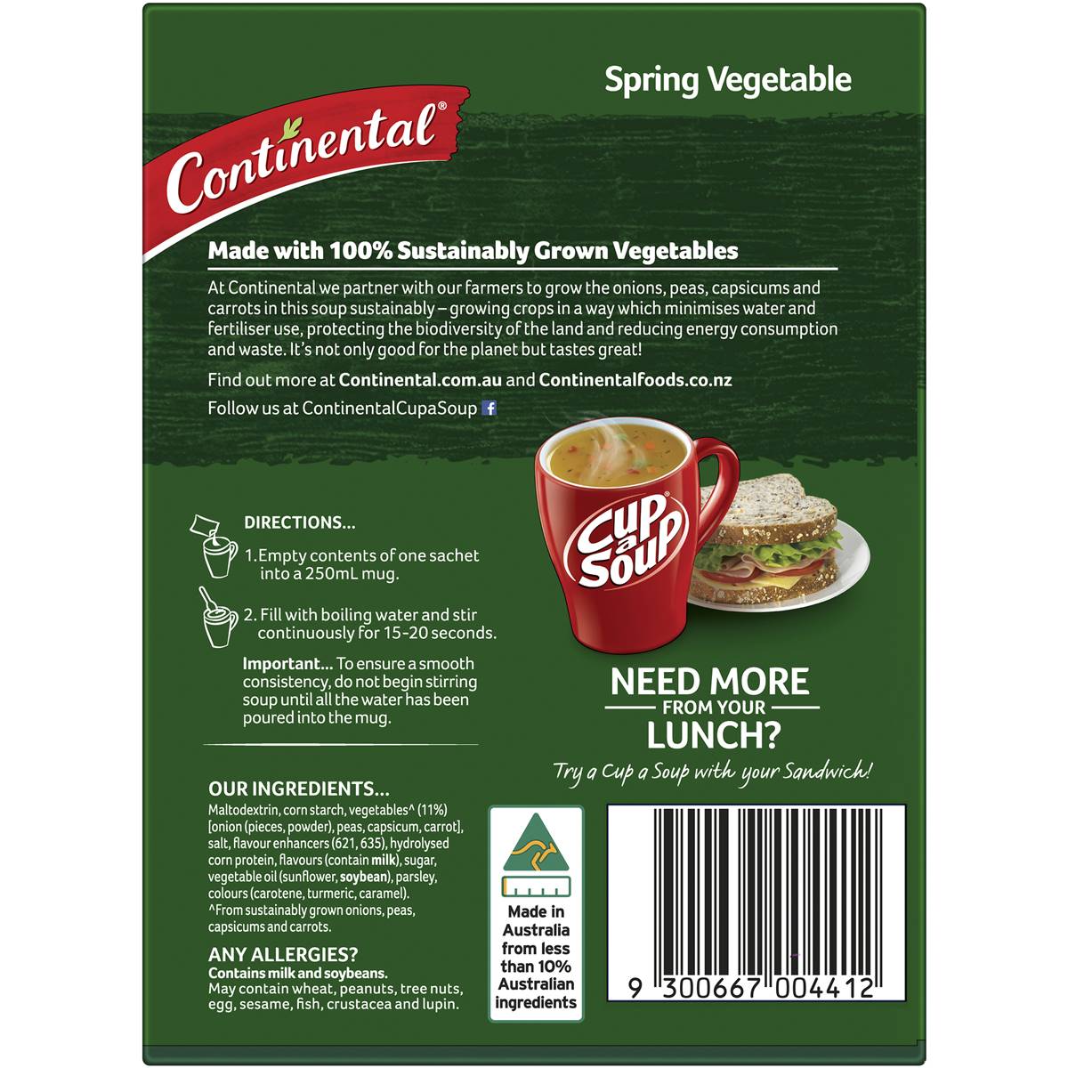 Continental Classics Cup A Soup Original Spring Vegetable 60g