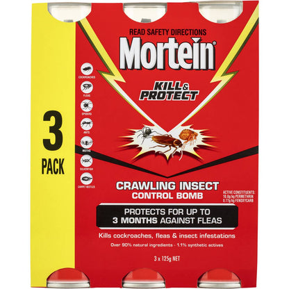 Mortein Kill & Protect Diy Crawling Insect Control Bomb 3 Pack